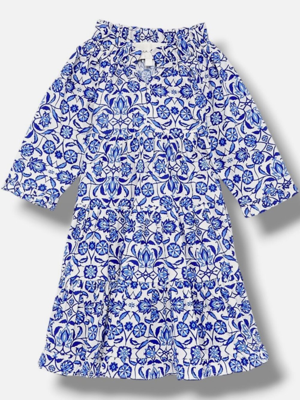 Cara Cara Baby Girl's Blue Floral Nora Dress Size 2T